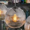 Koyoto Lampadario a sospensione, Lampada a sfera, Lampada a sospensione Chiaro, Grigio fumo, 3-Luci
