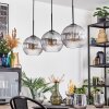 Koyoto Lampadario a sospensione, Lampada a sfera, Lampada a sospensione Chiaro, Grigio fumo, 3-Luci