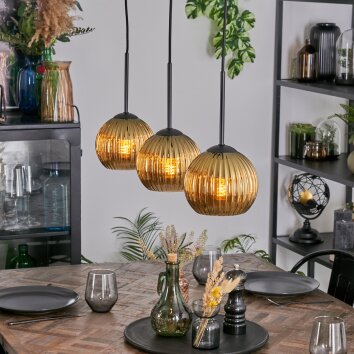 Koyoto Lampadario a sospensione, Lampada a sfera, Lampada a sospensione Oro, 3-Luci