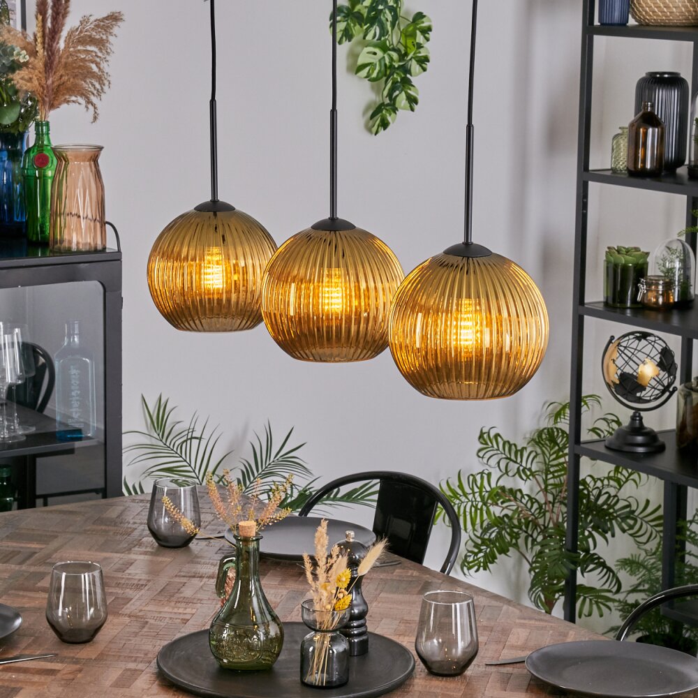 Koyoto Lampadario a sospensione, Lampada a sfera, Lampada a sospensione Oro, 3-Luci main product photo