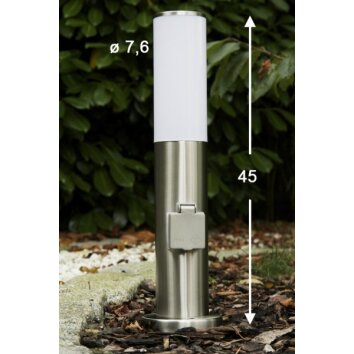 Caserta Lampada con piedistallo, Lampada da terra, Illuminazione viale Acciaio inox, 1-Luce