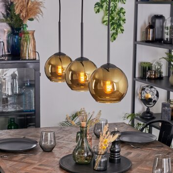 Koyoto Lampadario a sospensione, Lampada a sfera, Lampada a sospensione Oro, 3-Luci