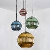 Koyoto Lampadario a sospensione, Lampada a sfera, Lampada a sospensione Blu, Oro, Verde, Ramato, 4-Luci