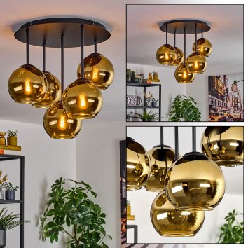 Koyoto Plafoniera, Lampada a sfera 45 cm Oro, 5-Luci