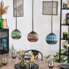 Koyoto Lampadario a sospensione, Lampada a sfera, Lampada a sospensione Blu, Verde, Ramato, 3-Luci