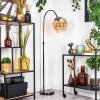 Koyoto Lampada da terra, Lampade ad arco Cromo, Nero, 1-Luce