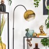 Koyoto Lampada da terra, Lampade ad arco Cromo, Nero, 1-Luce