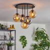 Gastor Plafoniera, Lampada a sfera 45 cm Ambrato, Grigio fumo, 5-Luci