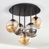 Gastor Plafoniera, Lampada a sfera 45 cm Ambrato, Grigio fumo, 5-Luci