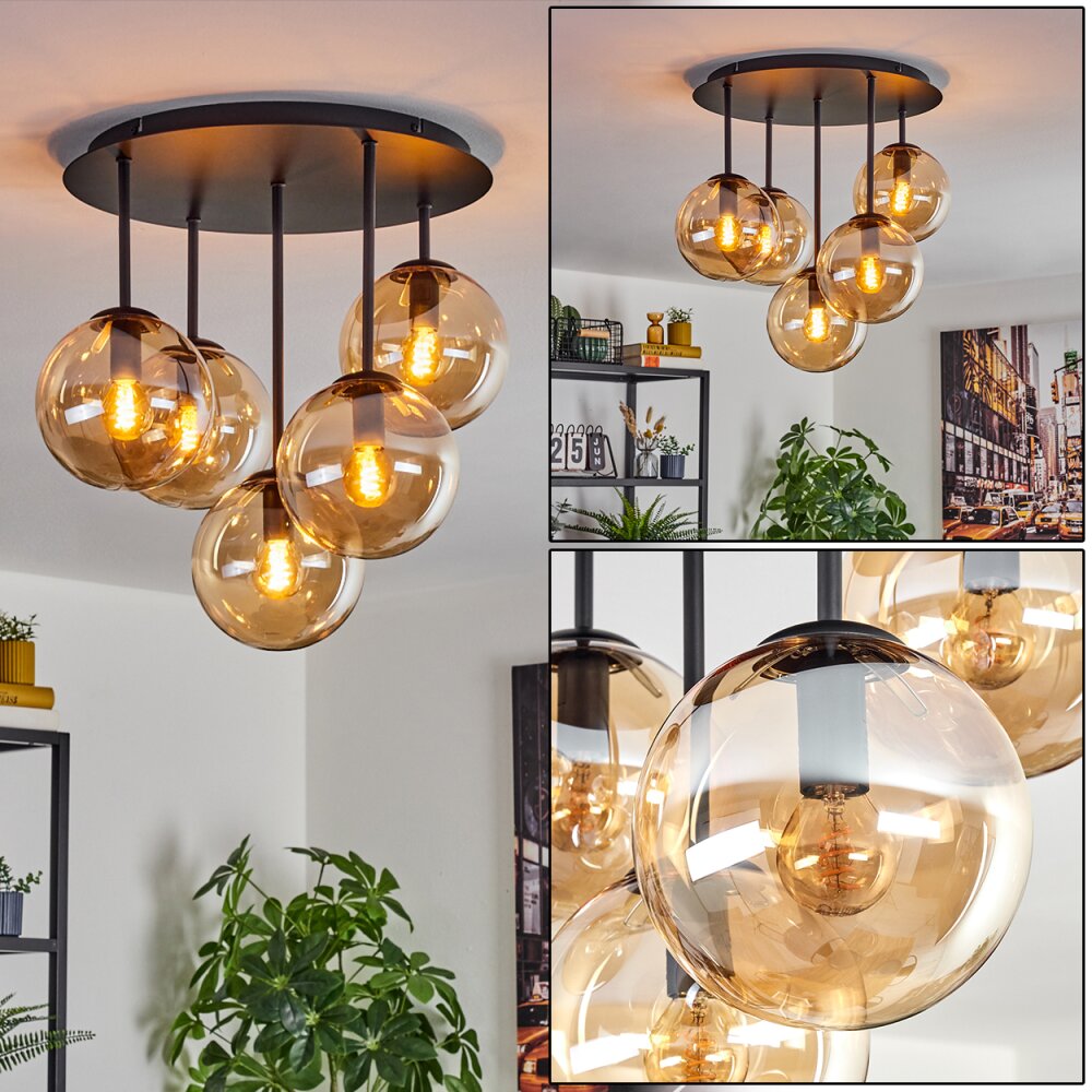 Gastor Plafoniera, Lampada a sfera 45 cm Ambrato, 5-Luci main product photo