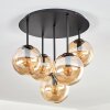 Gastor Plafoniera, Lampada a sfera 45 cm Ambrato, 5-Luci