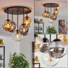 Gastor Plafoniera, Lampada a sfera 45 cm Ambrato, Chiaro, Grigio fumo, 5-Luci