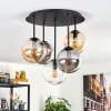Gastor Plafoniera, Lampada a sfera 45 cm Ambrato, Chiaro, Grigio fumo, 5-Luci
