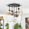Gastor Plafoniera, Lampada a sfera 45 cm Ambrato, Chiaro, Grigio fumo, 5-Luci
