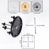 Gastor Plafoniera, Lampada a sfera 45 cm Ambrato, Chiaro, Grigio fumo, 5-Luci