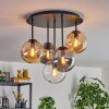 Gastor Plafoniera, Lampada a sfera 45 cm Ambrato, Chiaro, Grigio fumo, 5-Luci