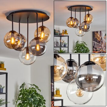 Gastor Plafoniera, Lampada a sfera 45 cm Ambrato, Chiaro, Grigio fumo, 5-Luci Gastor Plafoniera, Lampada a sfera 45 cm Ambrato, Chiaro, Grigio fumo, 5-Luci
