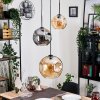 Ripoll Lampadario a sospensione, Lampada a sfera, Lampada a sospensione a cluster Ambrato, Grigio fumo, 3-Luci