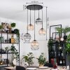 Koyoto Lampadario a sospensione, Lampada a sfera, Lampada a sospensione a cluster Ambrato, Chiaro, Grigio fumo, 5-Luci