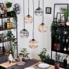 Koyoto Lampadario a sospensione, Lampada a sfera, Lampada a sospensione a cluster Ambrato, Chiaro, Grigio fumo, 5-Luci