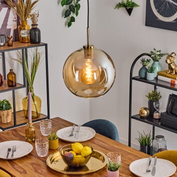 Koyoto Lampadario a sospensione, Lampada a sfera, Lampada a sospensione Oro, Nero, 1-Luce