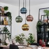 Koyoto Lampadario a sospensione, Lampada a sfera, Lampada a sospensione a cluster 35 cm Blu, Oro, Verde, Ramato, 4-Luci