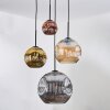 Ripoll Lampadario a sospensione, Lampada a sfera, Lampada a sospensione a cluster Ambrato, Oro, Ramato, Grigio fumo, 4-Luci