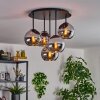Koyoto Plafoniera, Lampada a sfera 45 cm Cromo, Grigio fumo, 5-Luci
