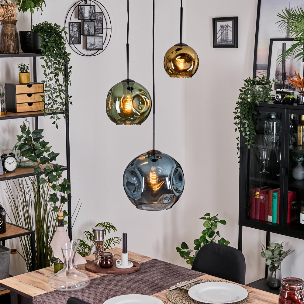 Ripoll Lampadario a sospensione, Lampada a sfera, Lampada a sospensione a cluster Blu, Oro, Verde, 3-Luci main product photo
