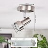 Edain Plafoniera, Faretto da soffitto LED Cromo, Nichel opaco, 1-Luce