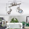 Edain Plafoniera, Faretto da soffitto LED Cromo, Nichel opaco, 2-Luci