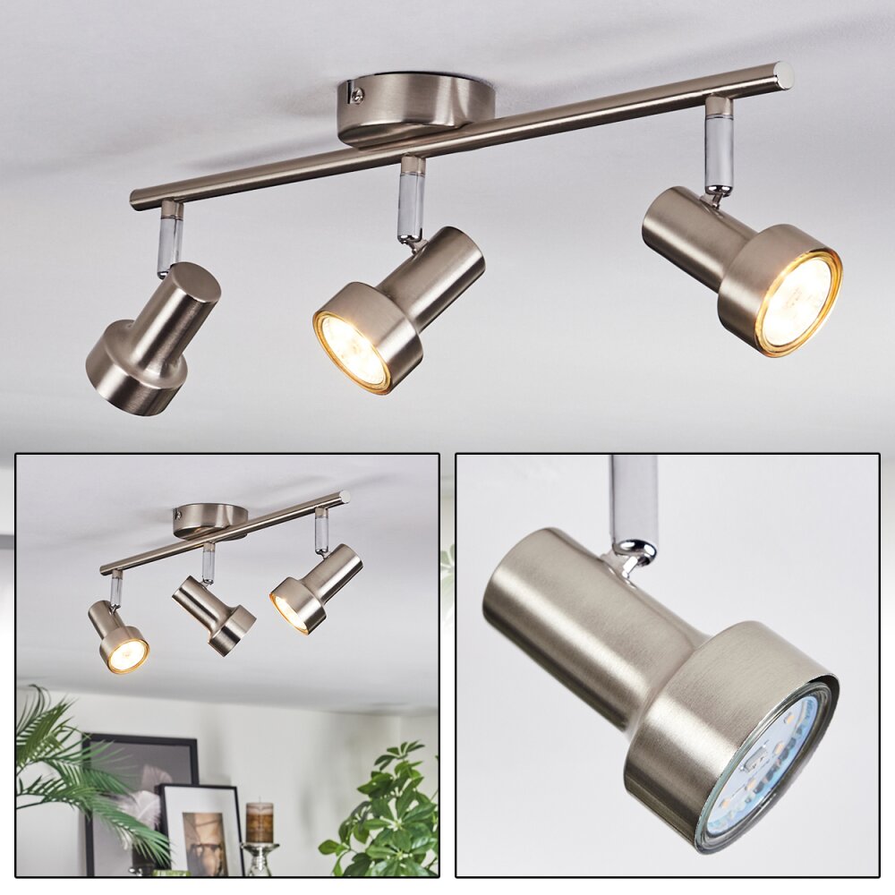 Edain Plafoniera, Faretto da soffitto LED Cromo, Nichel opaco, 3-Luci main product photo
