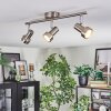 Edain Plafoniera, Faretto da soffitto LED Cromo, Nichel opaco, 3-Luci