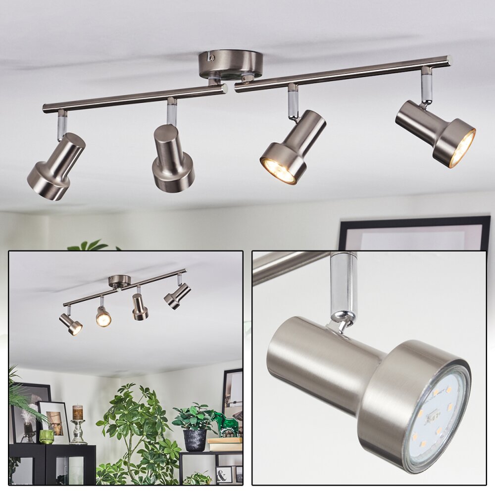Edain Plafoniera, Faretto da soffitto LED Cromo, Nichel opaco, 4-Luci main product photo