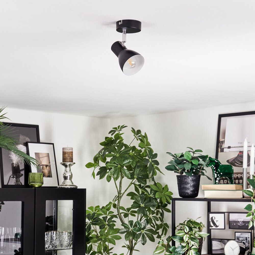 Farel Plafoniera, Faretto da soffitto Cromo, Nero, 1-Luce