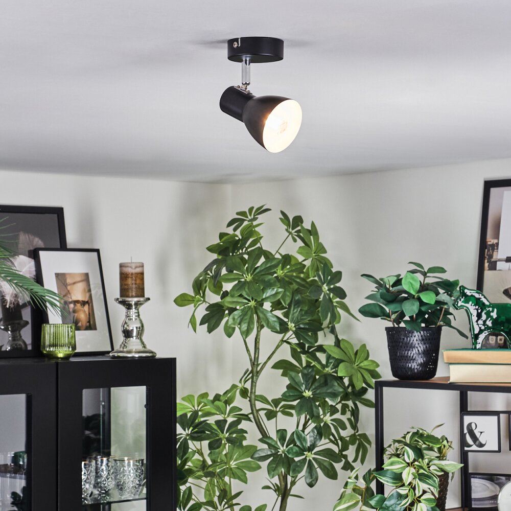 Farel Plafoniera, Faretto da soffitto Cromo, Nero, 1-Luce