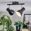 Farel Plafoniera, Faretto da soffitto Cromo, Nero, 2-Luci