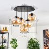 Koyoto Plafoniera, Lampada a sfera 45 cm Ambrato, 5-Luci