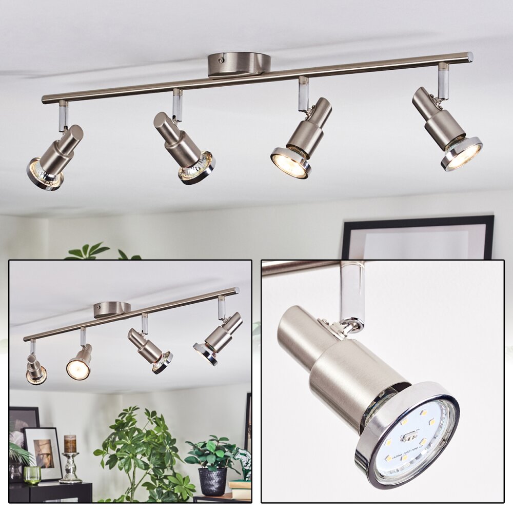 Firan Plafoniera, Faretto da soffitto LED Cromo, Nichel opaco, 4-Luci main product photo