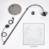 Koyoto Lampada da terra, Lampade ad arco Cromo, Nero, 1-Luce