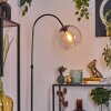 Koyoto Lampada da terra, Lampade ad arco Cromo, Nero, 1-Luce