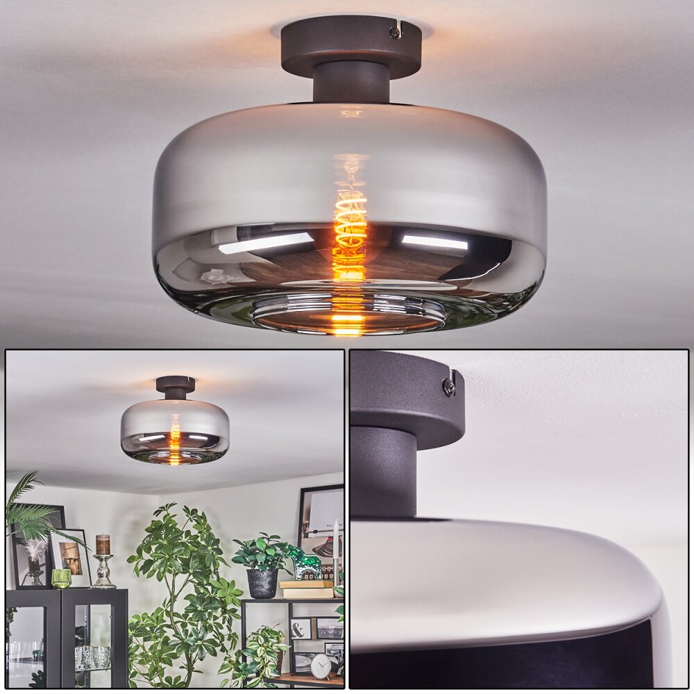 Boza Plafoniera Cromo, Grigio fumo, 1-Luce main product photo
