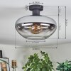 Mertola Plafoniera Chiaro, Grigio fumo, 1-Luce