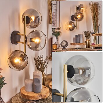 Koyoto Lampada a sfera, Applique Oro, Nero, 3-Luci Koyoto Lampada a sfera, Applique Oro, Nero, 3-Luci