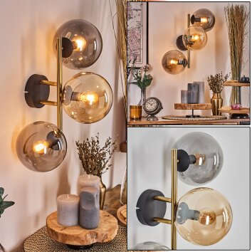 Gastor Lampada a sfera, Applique 42 cm Oro, Nero, 3-Luci
