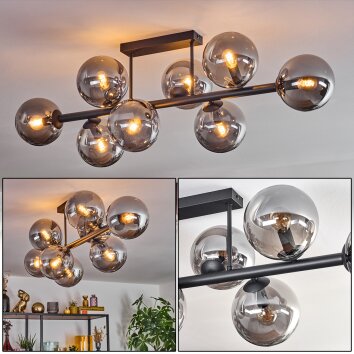 Gastor Plafoniera, Lampada a sfera Grigio fumo, 8-Luci