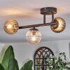 Chehalis Plafoniera, Lampada a sfera Ambrato, Chiaro, Grigio fumo, 3-Luci
