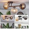 Chehalis Plafoniera, Lampada a sfera Ambrato, Chiaro, Grigio fumo, 3-Luci