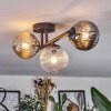 Chehalis Plafoniera, Lampada a sfera Ambrato, Chiaro, Grigio fumo, 3-Luci