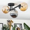 Chehalis Plafoniera, Lampada a sfera Ambrato, Grigio fumo, 3-Luci